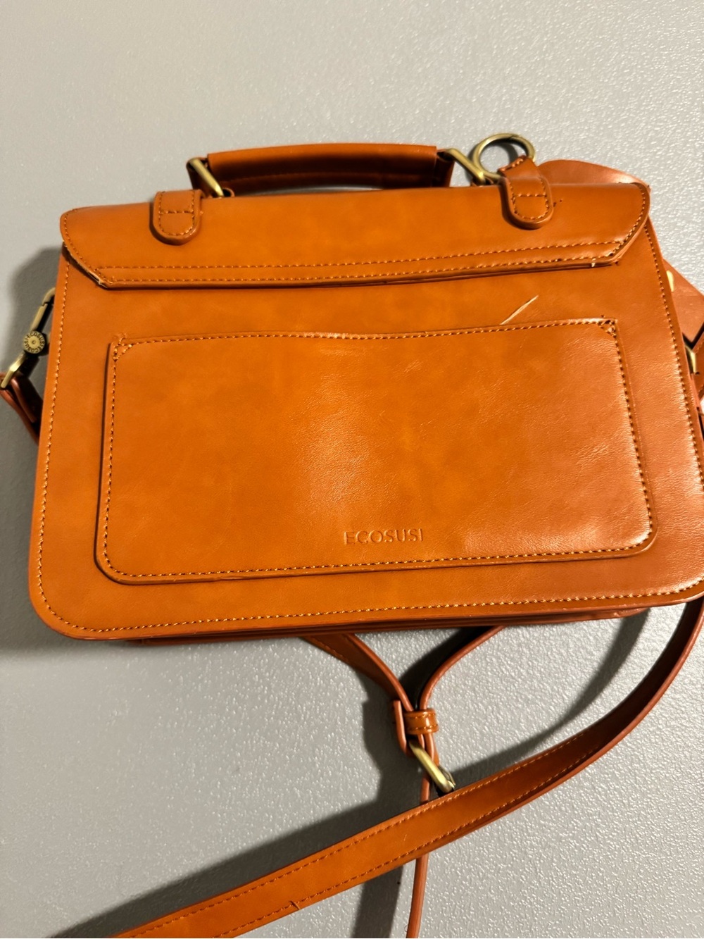 Ecosusi Structured Bow-Accent Satchel Bag in Tan - Picture 7 of 9